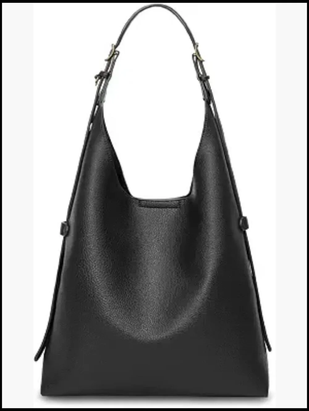 Slouchy Vegan Leather Hobo Shoulder Tote Bag With Adjustable Strap Crossbody